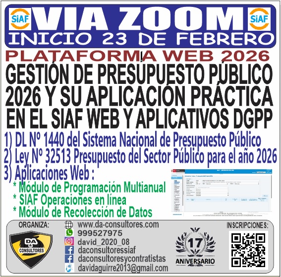 GESTIÓN DE PRESUPUESTO PÚBLICO Y SU APLICACIÓN PRÁCTICA EN EL SIAF WEB Y APLICATIVOS DGPP